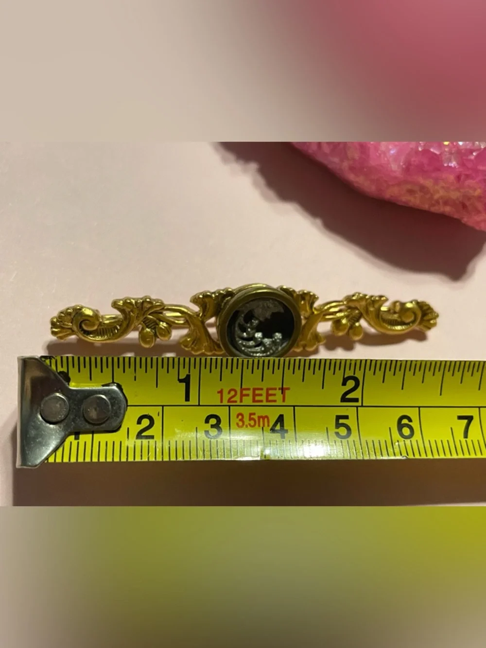 Vintage Ornate Gold Tone Bar Pin #9310